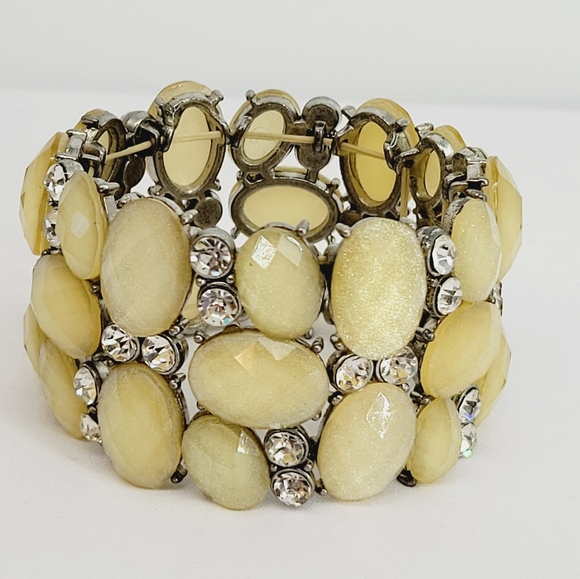 Triple Stack Beaded Rhinestone Stretch Bracelet - Picture 1 of 9